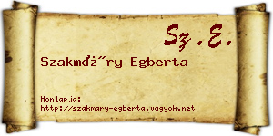 Szakmáry Egberta névjegykártya